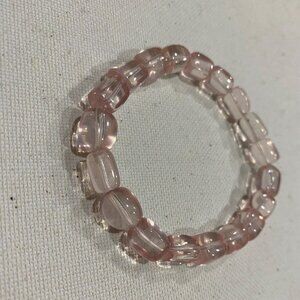 💗 High Quality Rose Quartz Cube Bracelet – Clear, Natural Beauty (7–8mm) 💗